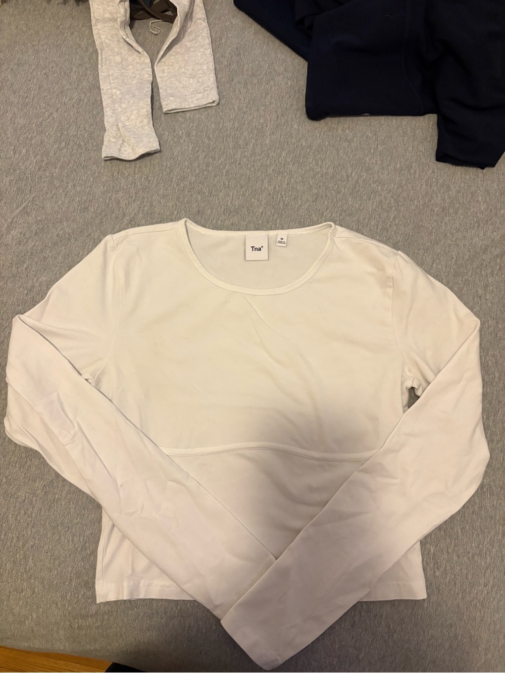 TNA Women's Long Sleeve Crewneck Tee in White